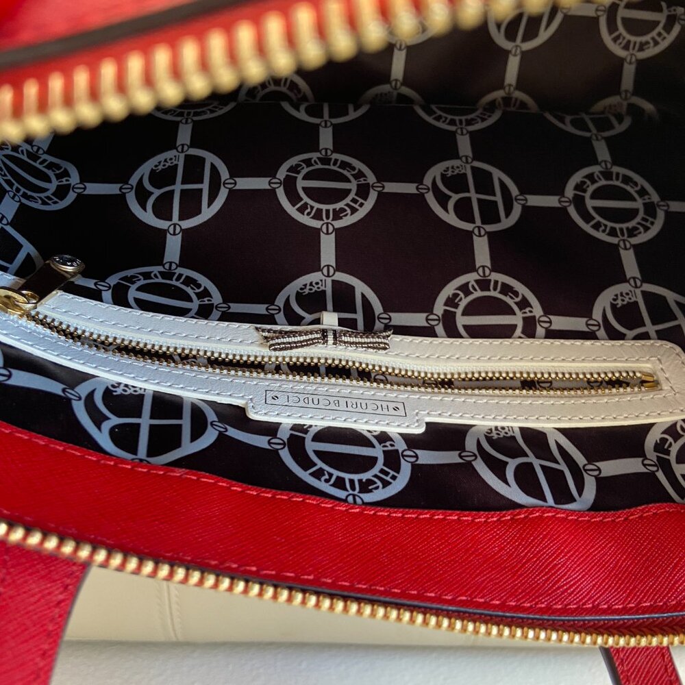 Henri Bendel top handle RED SATCHEL leather bag - Picture 5 of 5